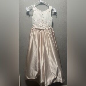 Mon Cheri Cream and White Formal Kids Dress